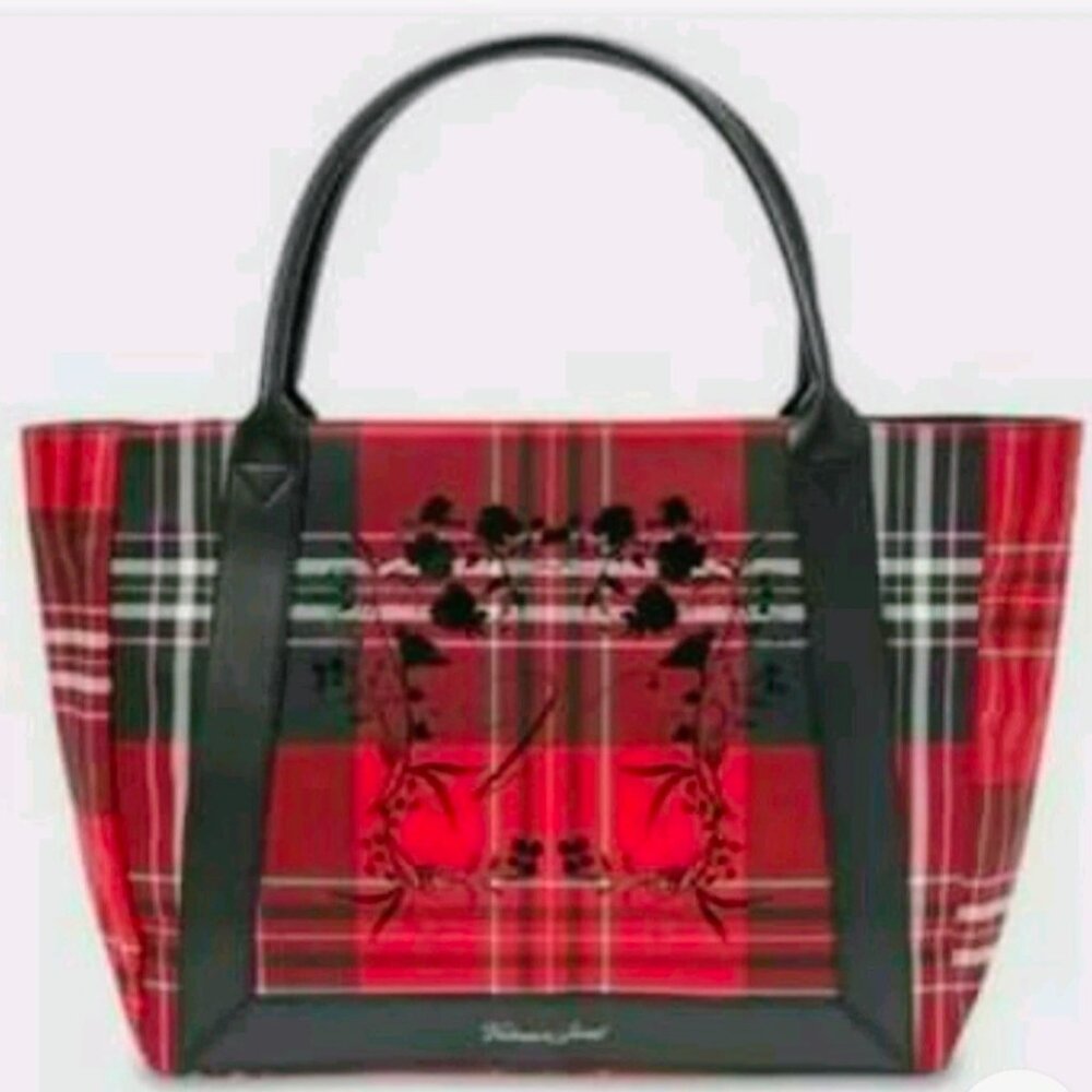 Victoria's Secret Red & Black Plaid Large Tote Bag - NWT